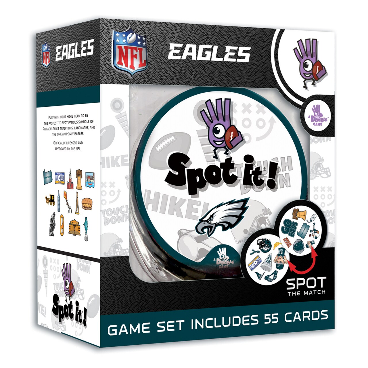Masterpieces Officially Licensed NFL Philadelphia Eagles Spot It Game for Kids and Adults